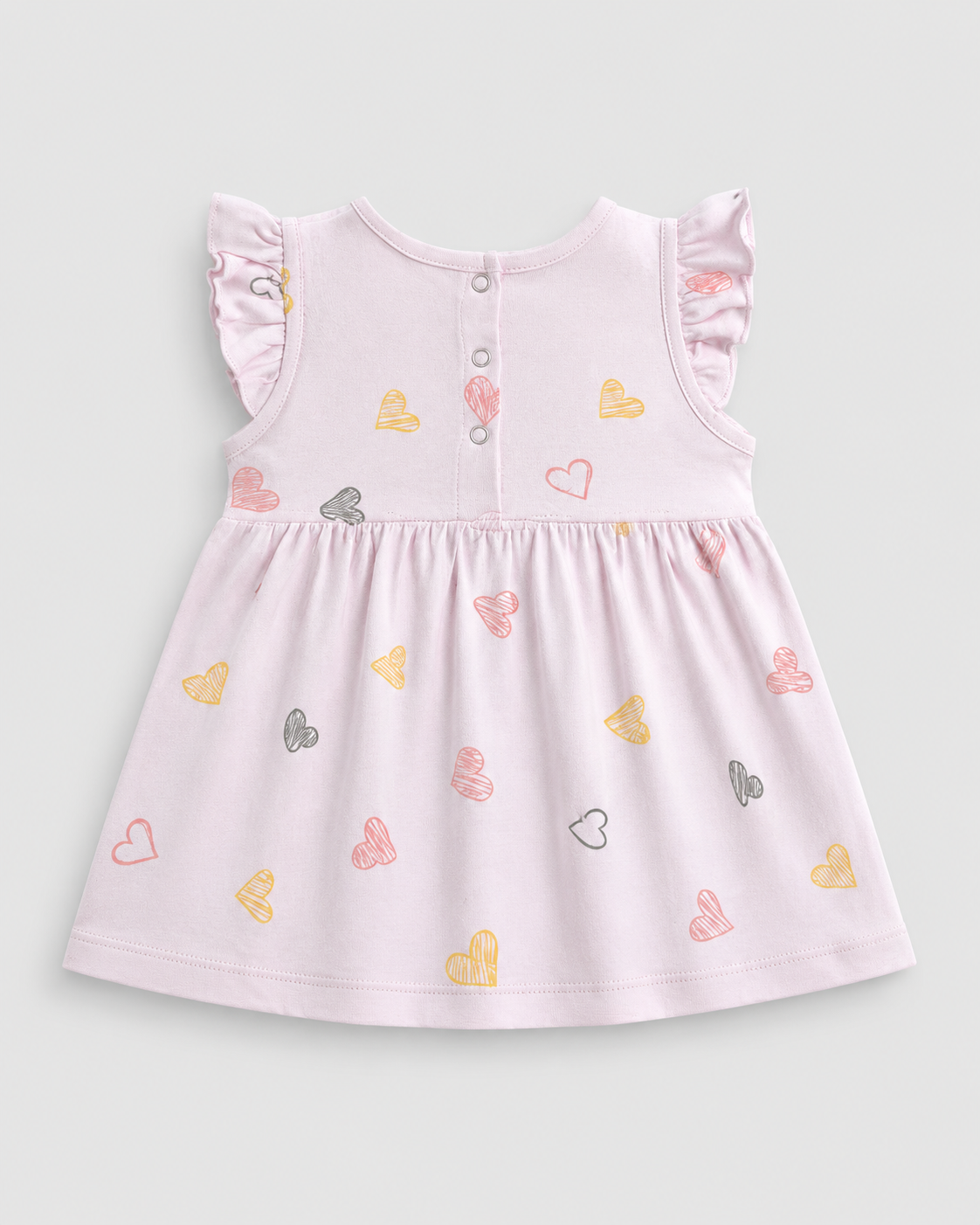 PixyBoo Heart Print Baby Girls Frock with Bloomer Set | 100% Cotton Interlock | Soft Dress | 0-24 Months