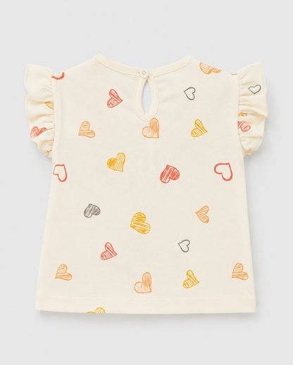 PixyBoo Heart Print Baby Girls Co-ord Set | Cotton Interlock Top & Shorts | 0-24 Months