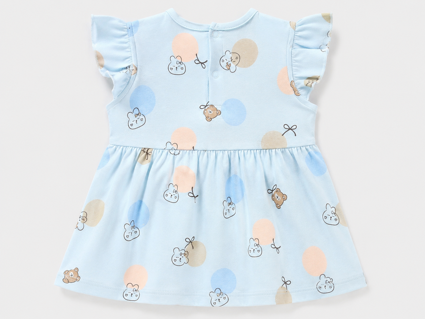 PixyBoo Balloon Print Baby Girls Frock with Bloomer Set | 100% Cotton Interlock Dress | 0-24 Months