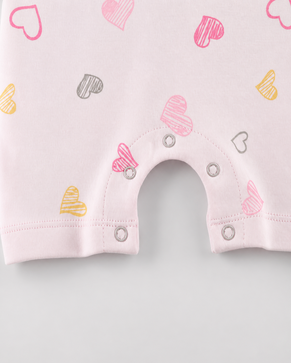 PixyBoo Heart Print Baby Romper | 100% Cotton Interlock | Half Sleeve Onesie | 0-12 Months