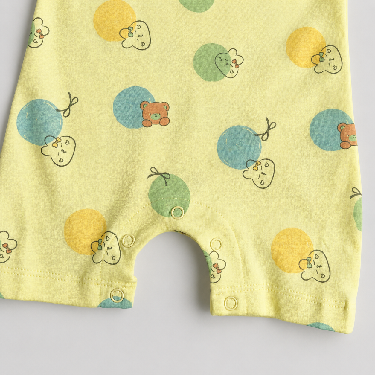 PixyBoo Balloon Print Baby Romper | 100% Cotton Interlock | Half Sleeve Onesie | 0-12 Months