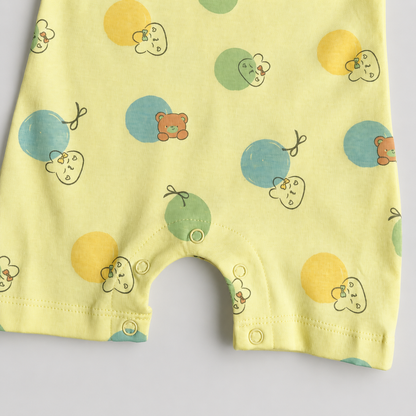 PixyBoo Balloon Print Baby Romper | 100% Cotton Interlock | Half Sleeve Onesie | 0-12 Months