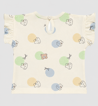 PixyBoo Balloon Print Baby Girls Co-ord Set | Cotton Interlock Top & Shorts | 0-24 Months