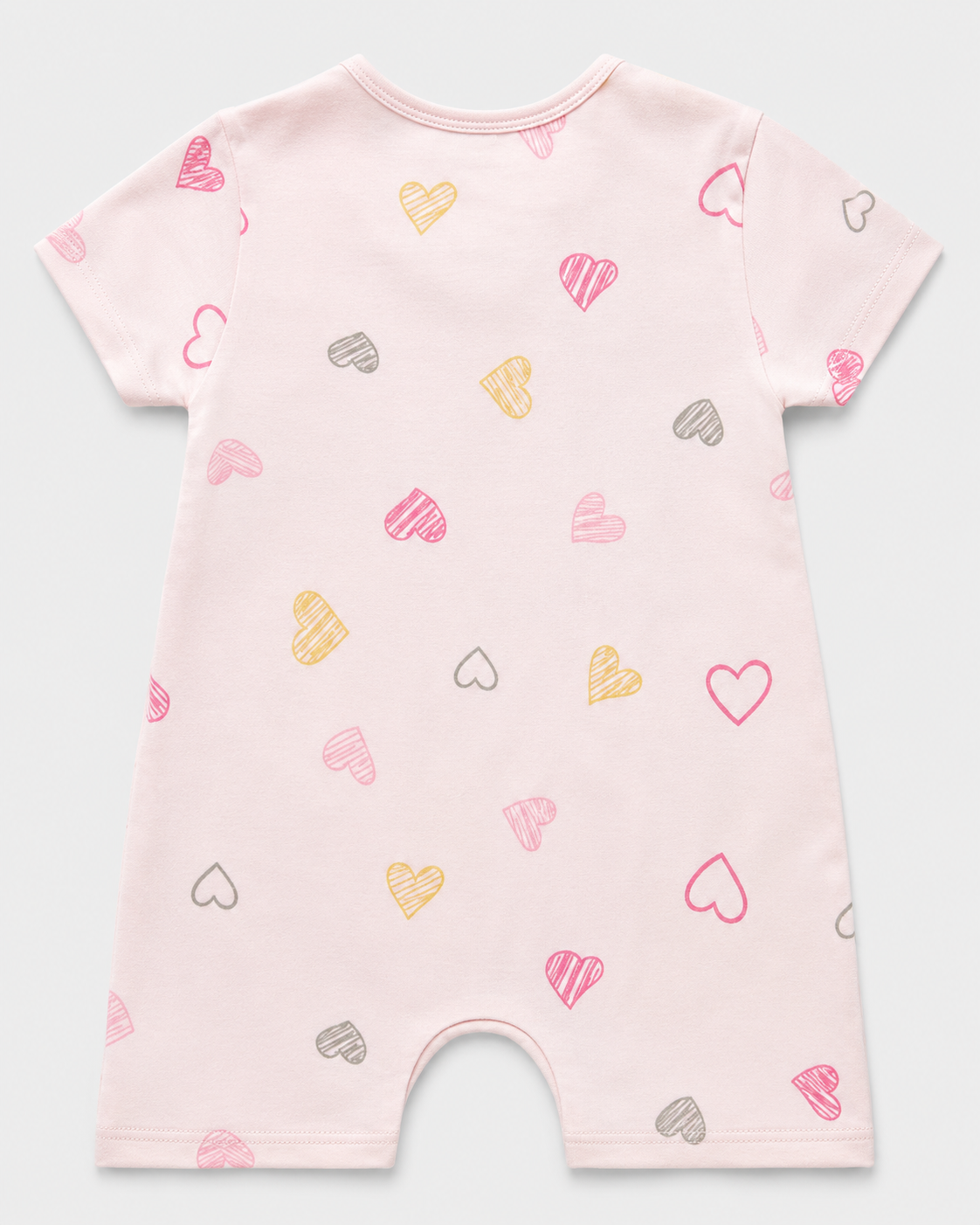 PixyBoo Heart Print Baby Romper | 100% Cotton Interlock | Half Sleeve Onesie | 0-12 Months