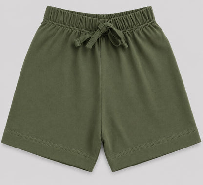 PixyBoo Olive Animal Print Baby Boys Co-ord Set | Cotton Interlock T-Shirt & Shorts | 0-24 Months