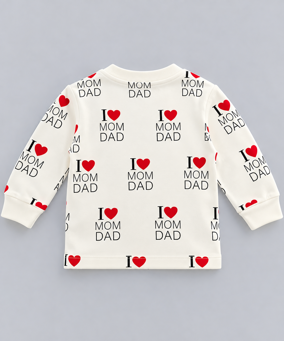 PixyBoo Baby I Love Mom Dad Heart Print Top, Pants & Cap Set – 3 Months to 2 Years