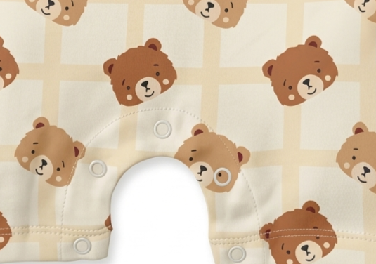 PixyBoo Teddy Bear Print Baby Romper | 100% Cotton Interlock | Soft  Onesie | 0-12 Months